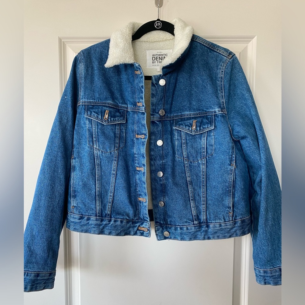 Zara Denim Sherpa Jacket